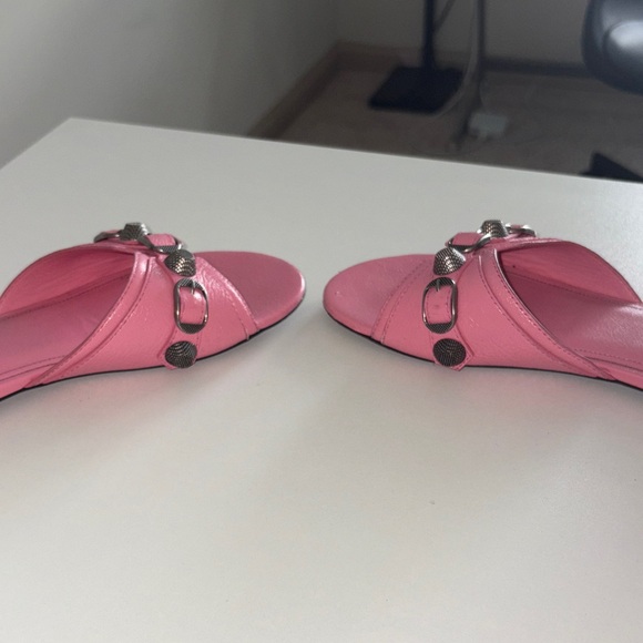Balenciaga cagole💕💕💕 Pink Leather Slide Sandals sz 39 - Picture 6 of 9